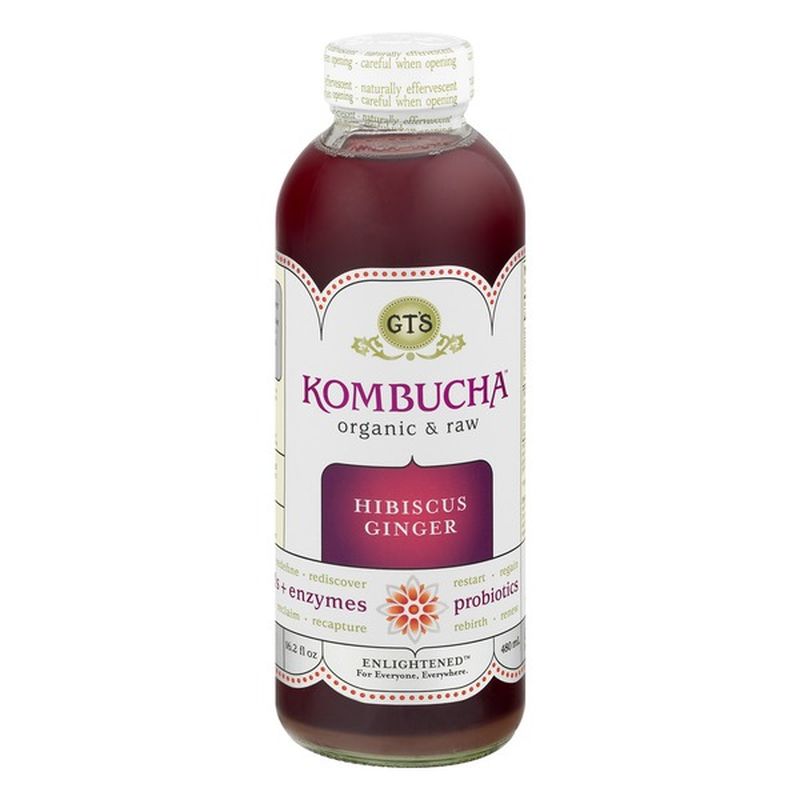 GTs Kombucha, Raw, Hibiscus Ginger (16 oz) from Rainbow Grocery Instacart