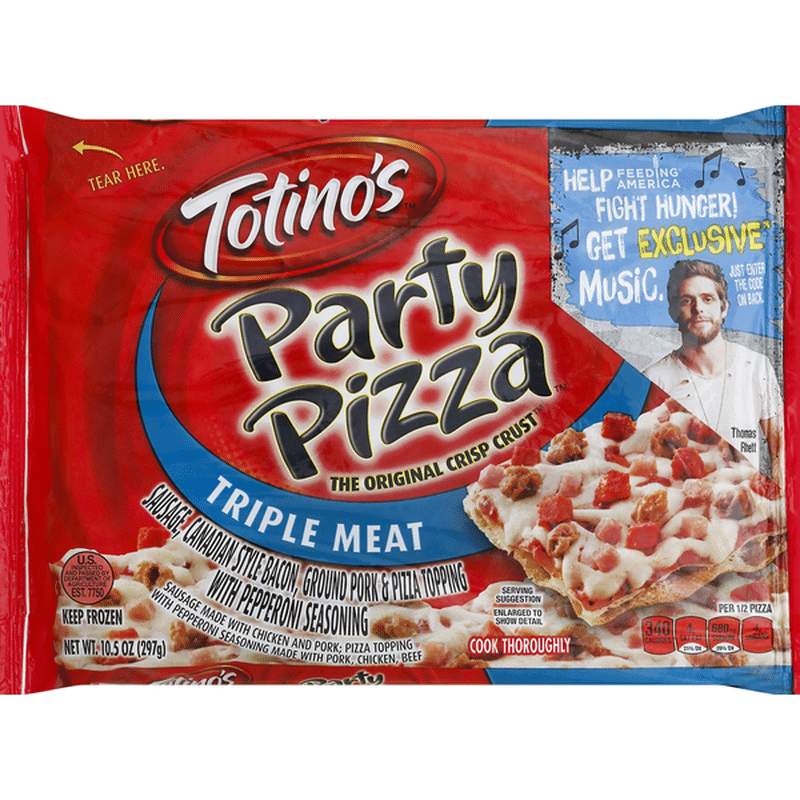 Totino's Pizza, Party, Triple Meat (10.5 oz) Instacart