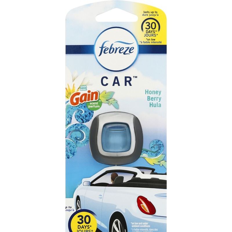 Febreze CAR Air Freshener Vent Clip with Gain Scent, Honey Berry Hula