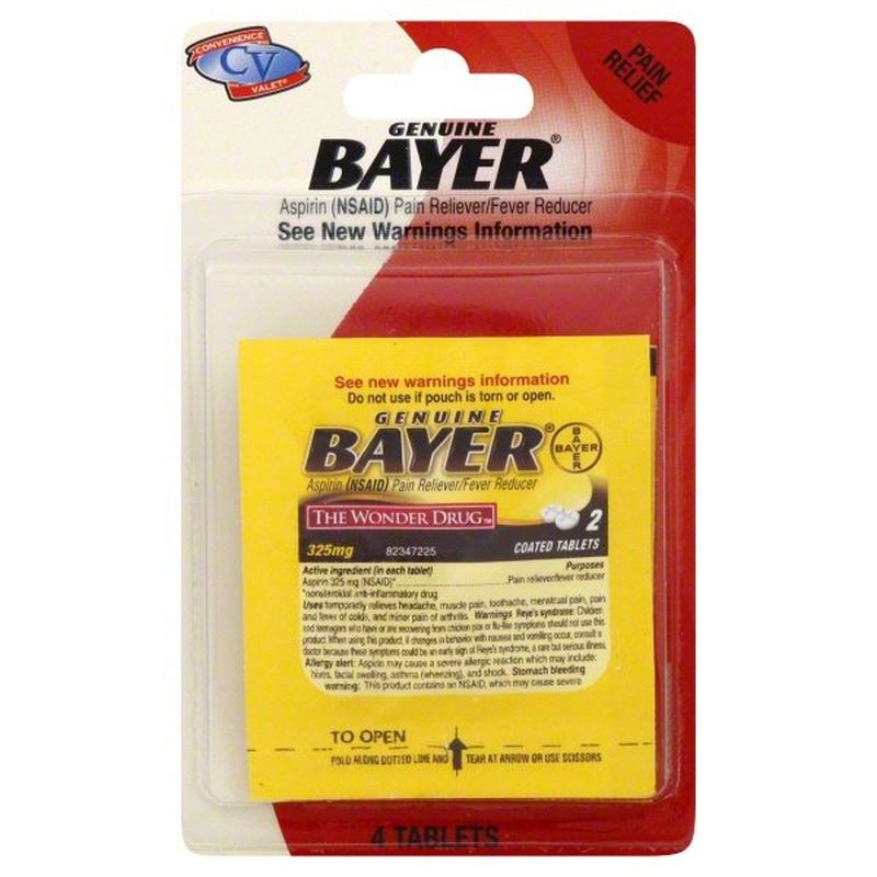 Bayer 325mg Convenience Valet Aspirin Coated Tablets