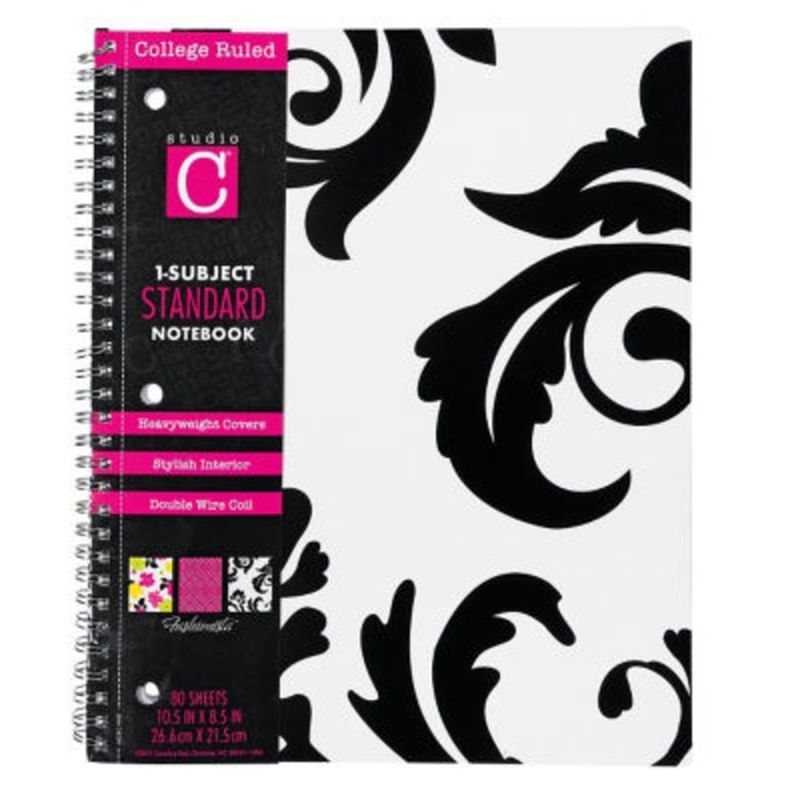 Studio C Notebook, 1 Subject, College Ruled, 80 Sheets