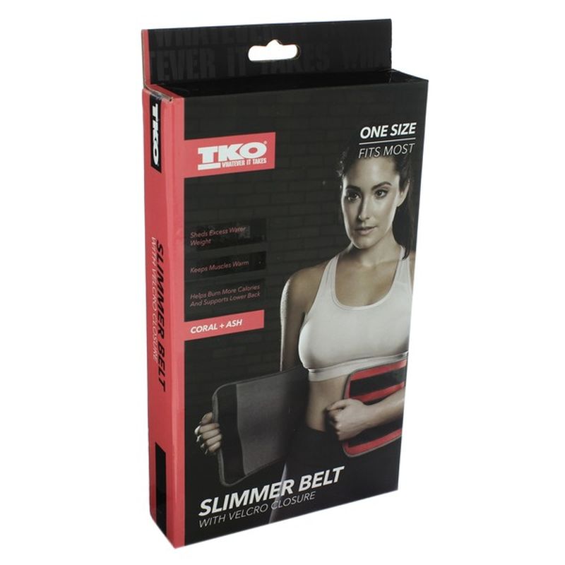 TKO One Size Fits Most Coral & Ash Slimmer Belt With Velcro Closure