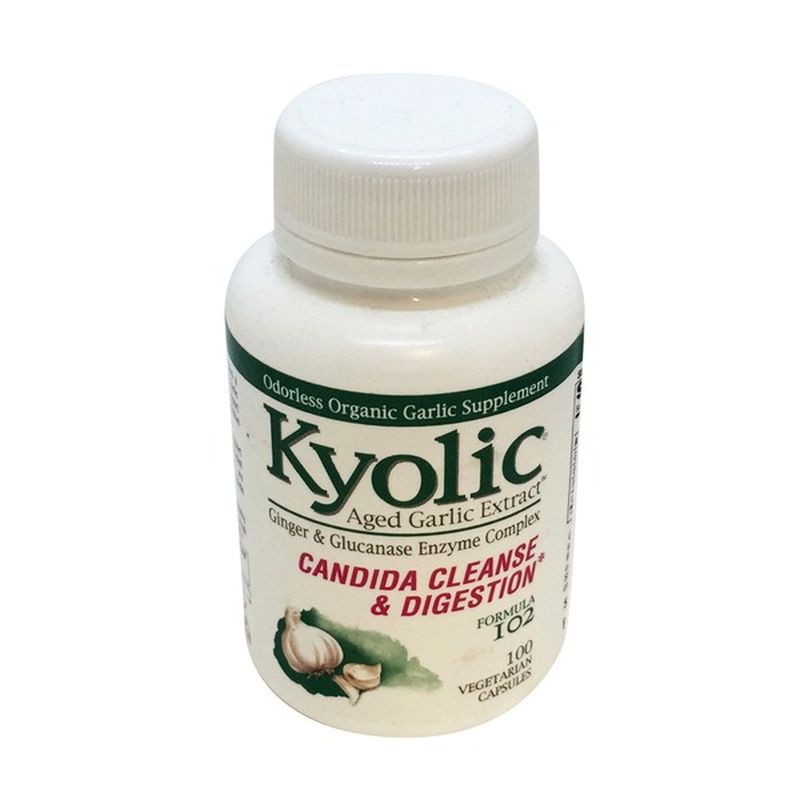 Kyolic Cleanse & Digestion, Candida, Formula 102, Vegetarian Capsules