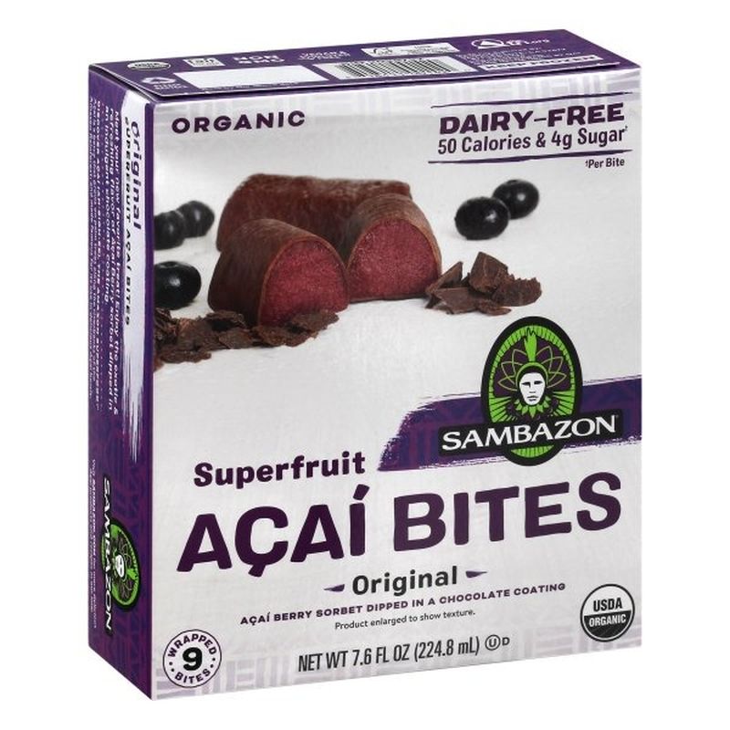 Sambazon Acai Bites, Superfruit, Organic, DairyFree, Original (9 each