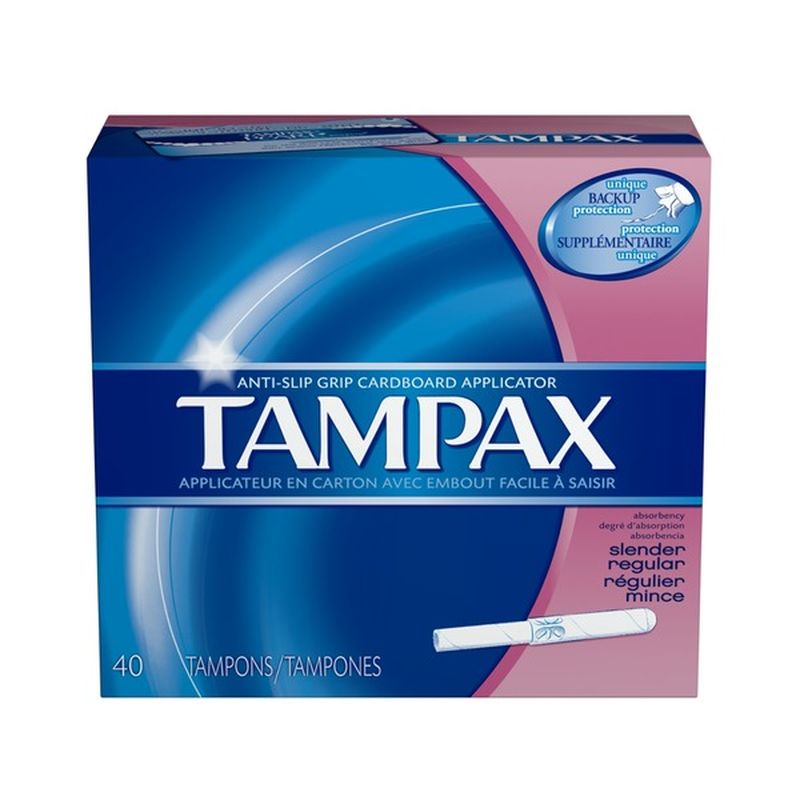 Tampax Cardboard, Slender Regular Absorbency Tampons 40 Count (40 ct