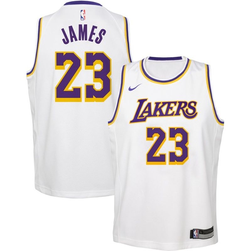 Nike Youth Los Angeles Lakers LeBron James Dri-FIT White Swingman ...