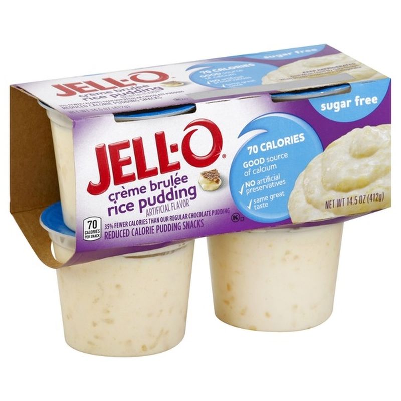 JellO Ready to Eat Sugar Free Creme Brulee Rice Pudding Cups (3.625 oz