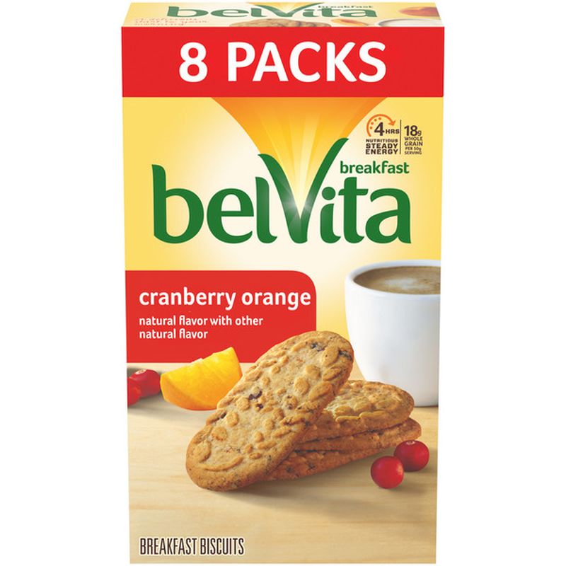 BelVita Cranberry Orange Breakfast Biscuits, 8 Packs (4 Biscuits Per ...