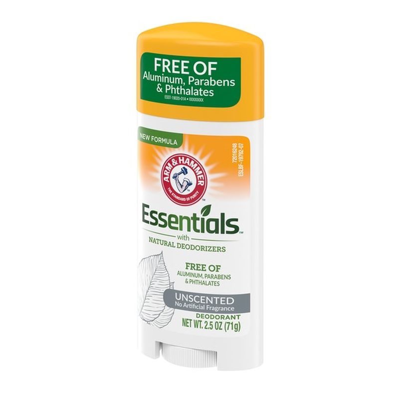 Arm & Hammer Essentials Deodorant With Natural Deodorizers, Unscented