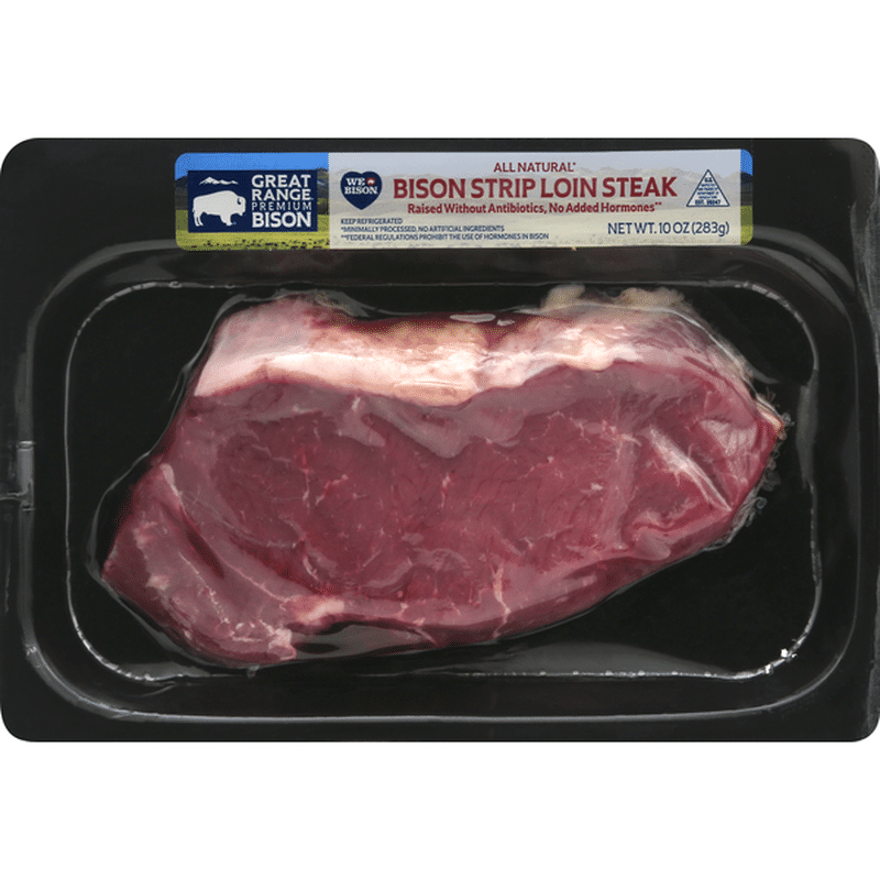 Great Range Buffalo Bison, Strip Loin Steak (10 oz) Instacart