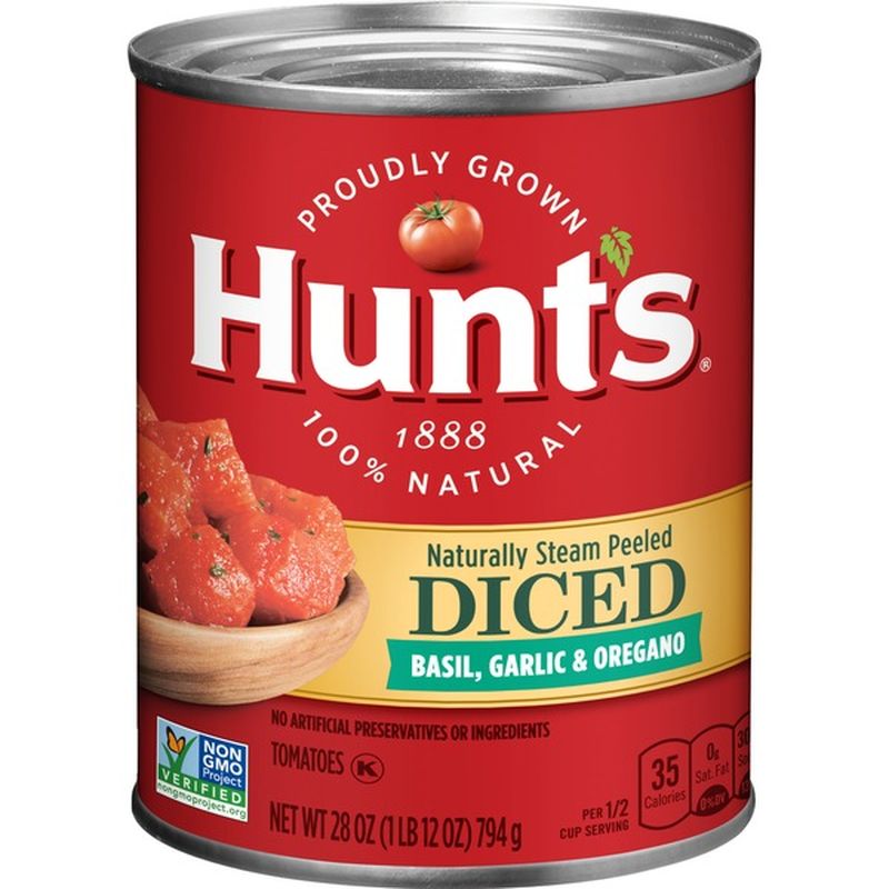 Hunt's Diced Tomatoes Basil Garlic And Oregano (28 oz) Instacart