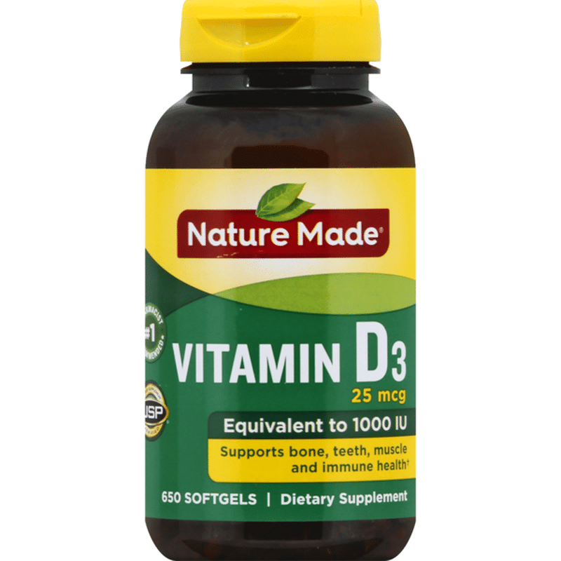 Nature Made Vitamin D3 1000 IU (25mcg) Softgels (650 ct) Delivery or ...