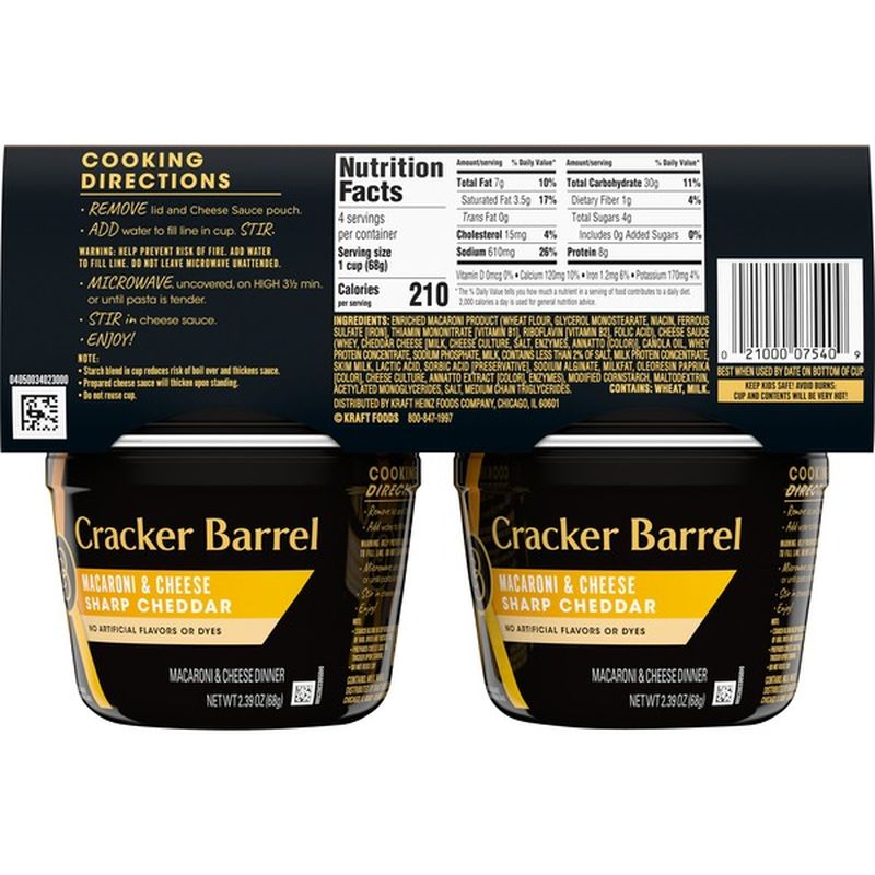 Cracker Barrel Sharp Cheddar Macaroni Cheese Dinner 9 56 Oz Instacart