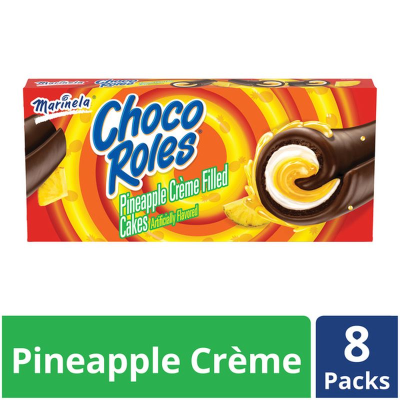 Marinela Choco Roles Pineapple And Crème Filled Snack Cakes With ...