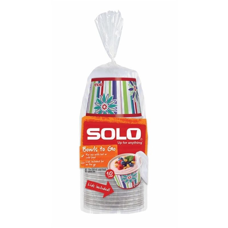  Solo  Paper  Bowls  to Go 12 Ounce 10 each from Kroger 