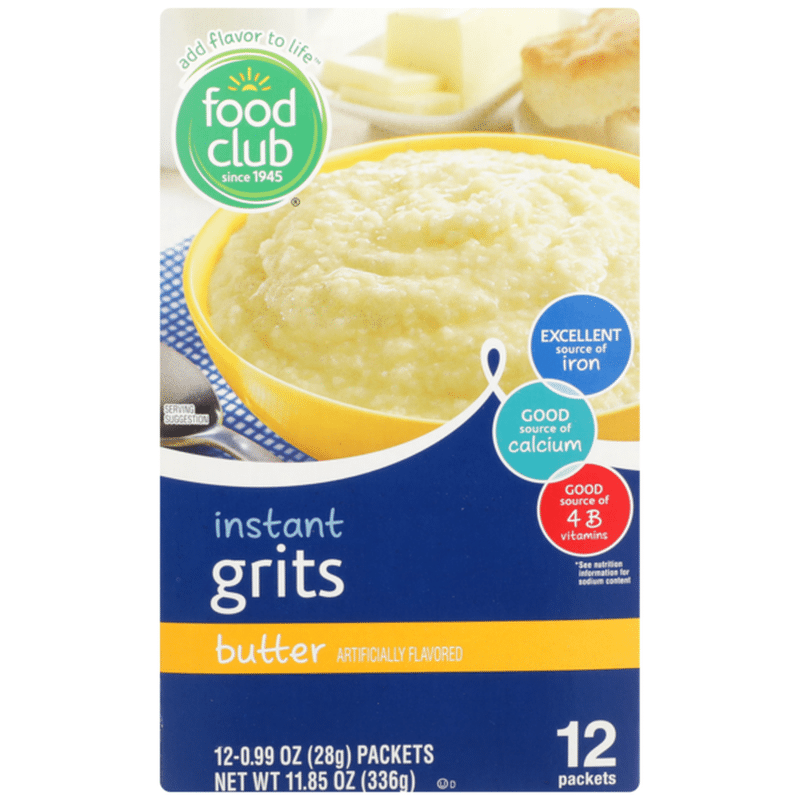 Food Club Instant Grits, Butter (0.99 oz) Instacart