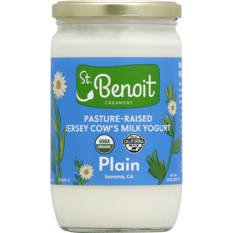 St. Benoit Creamery Plain Yogurt, Organic, A2, Pasture Raised (23 oz