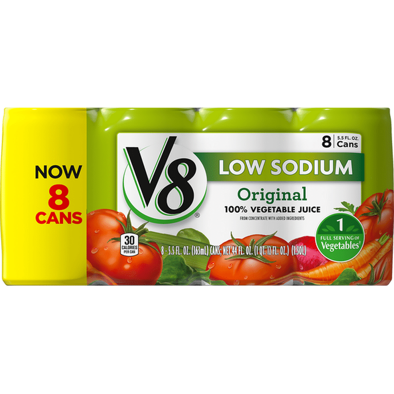V8® Low Sodium 100 Vegetable Juice (5.5 fl oz) Instacart