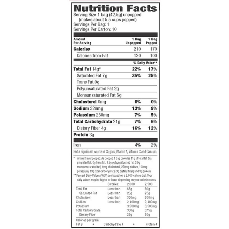 orville redenbacher nutrition info