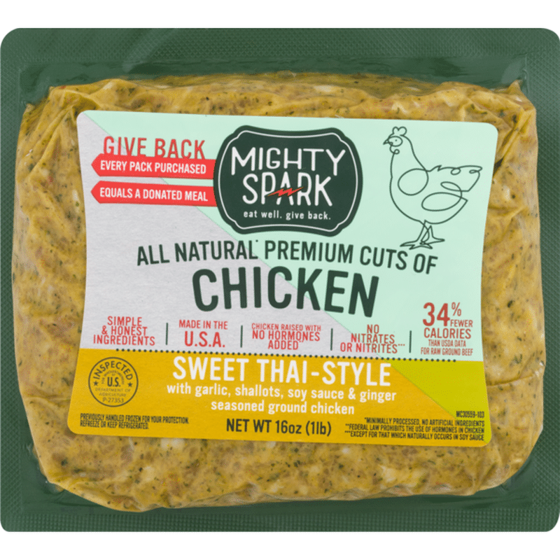 Mighty Spark Seasoned Sweet Thai-Style Ground Chicken (16 oz) - Instacart