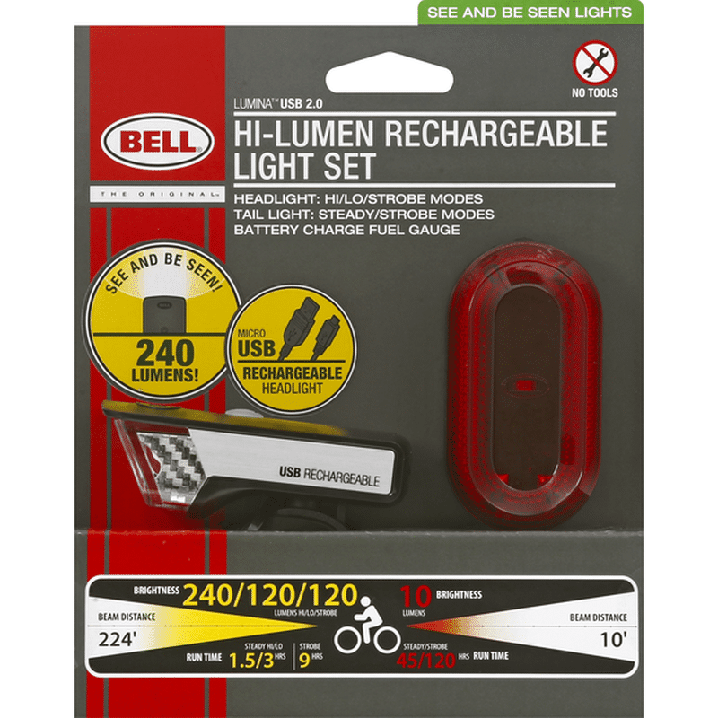 bell lumina 2.0 usb rechargeable bike led light set