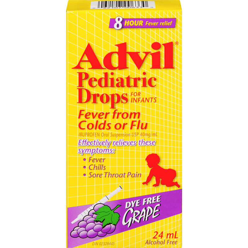 Advil 614875 Dye Free Grape Flavor Cough & Cold Pediatric Drops For 