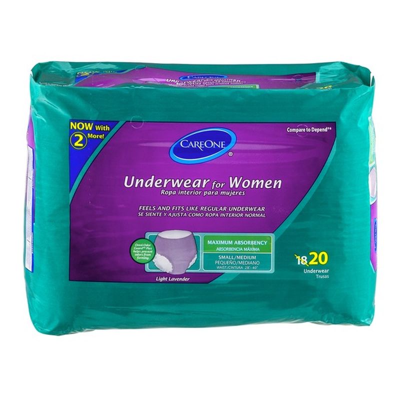 CareOne Women's Small/Medium Maxium Protective Underwear (20 each