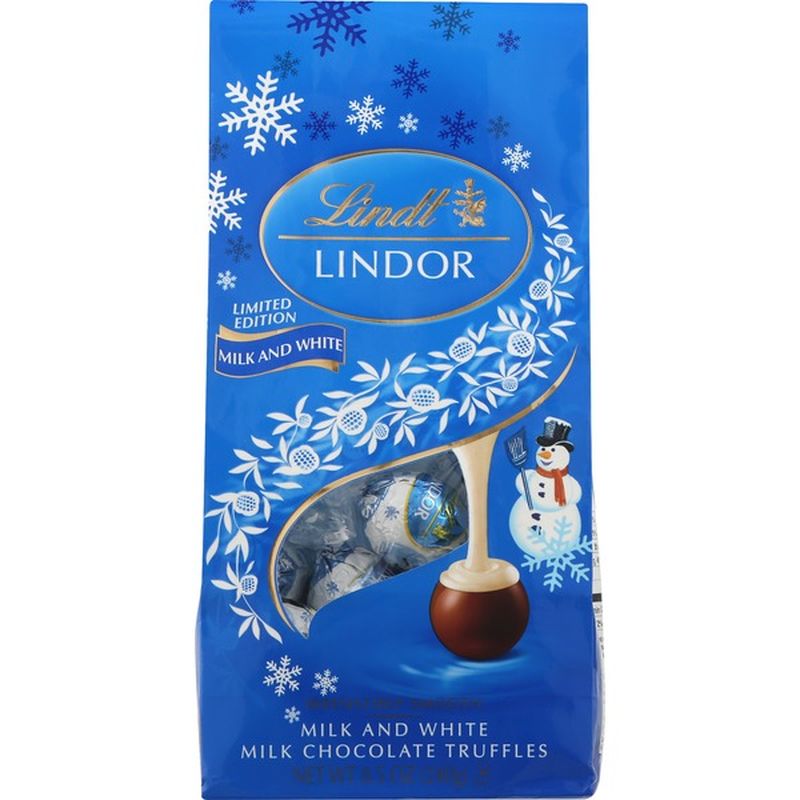 Lindt LINDOR Holiday Milk and White Snowman Chocolate Truffles (8.5 oz