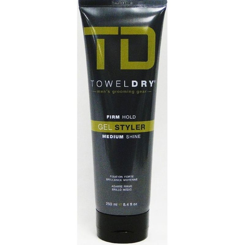 Towel Dry Men's Firm Hold Gel Styler, Medium Shine