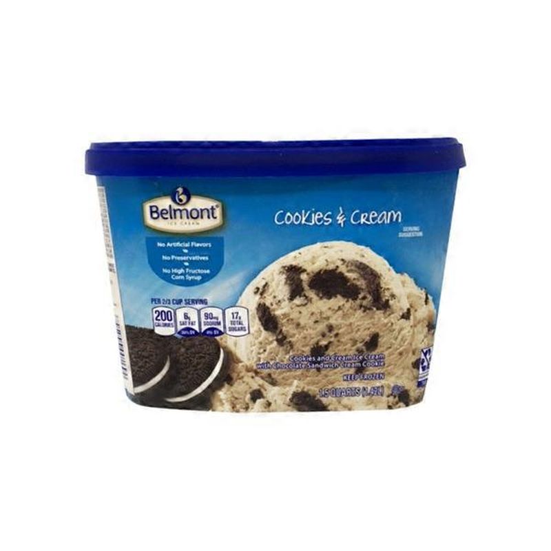 Belmont Cookies & Cream Ice Cream (48 fl oz) Instacart