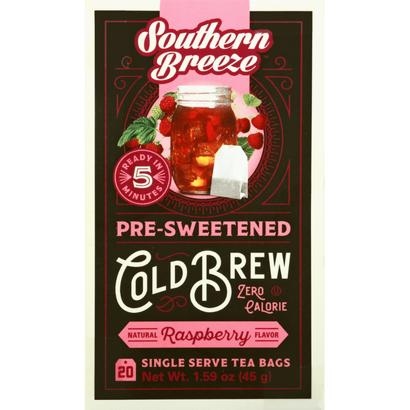 Southern Breeze Cold Brew, PreSweetened, Raspberry, Single Serve Tea