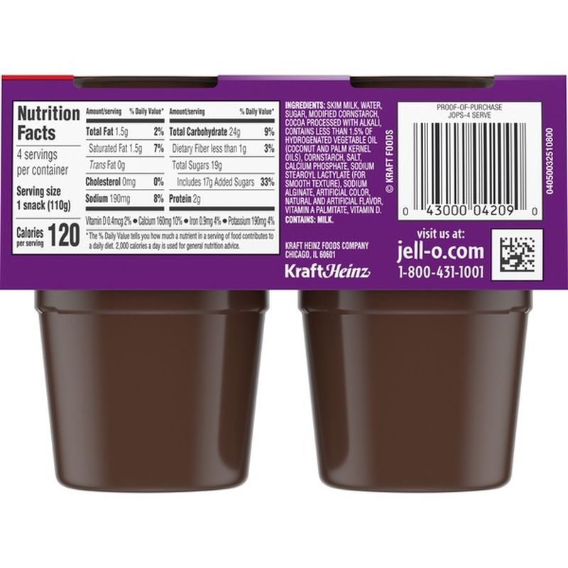 JellO Ready to Eat Chocolate Pudding Cups (3.875 oz) from Safeway
