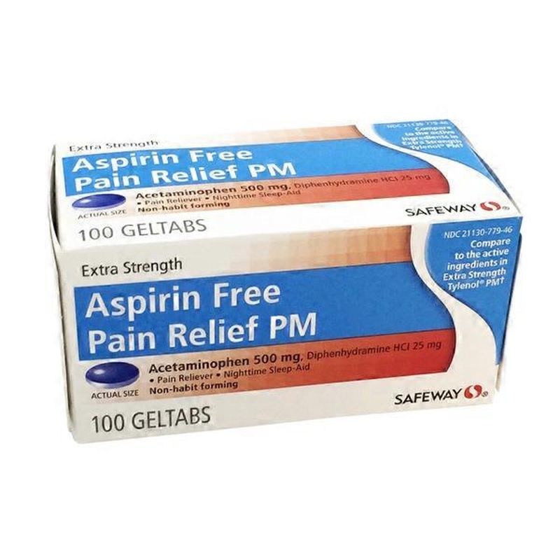 Safeway Aspirin Free Pain Relief Pm Gel Tabs (100 ct) Instacart