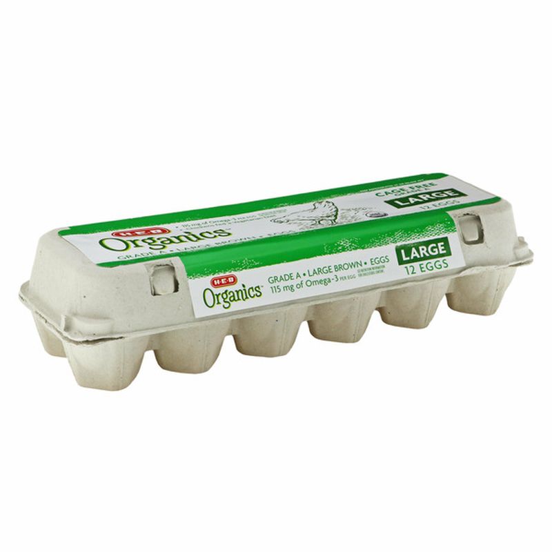H-E-B Organics. Grade A Large Brown Eggs