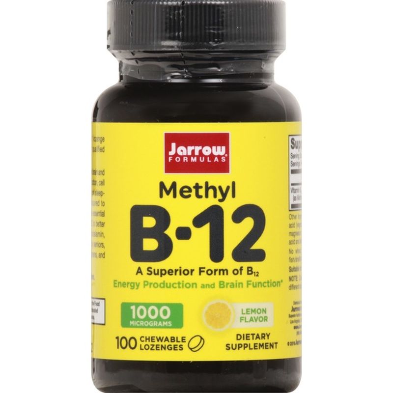 Jarrow Formulas Vitamin B-12, 1000 Mcg, Methyl, Chewable Lozenges ...