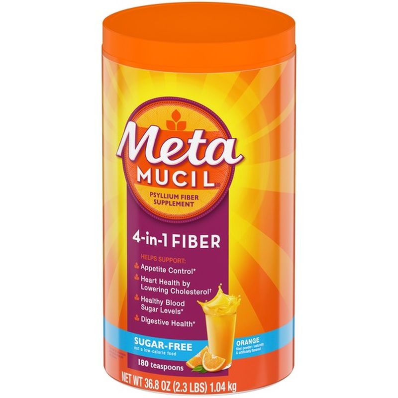 Metamucil Fiber Supplement by Meta Orange Smooth Sugar Free Powder