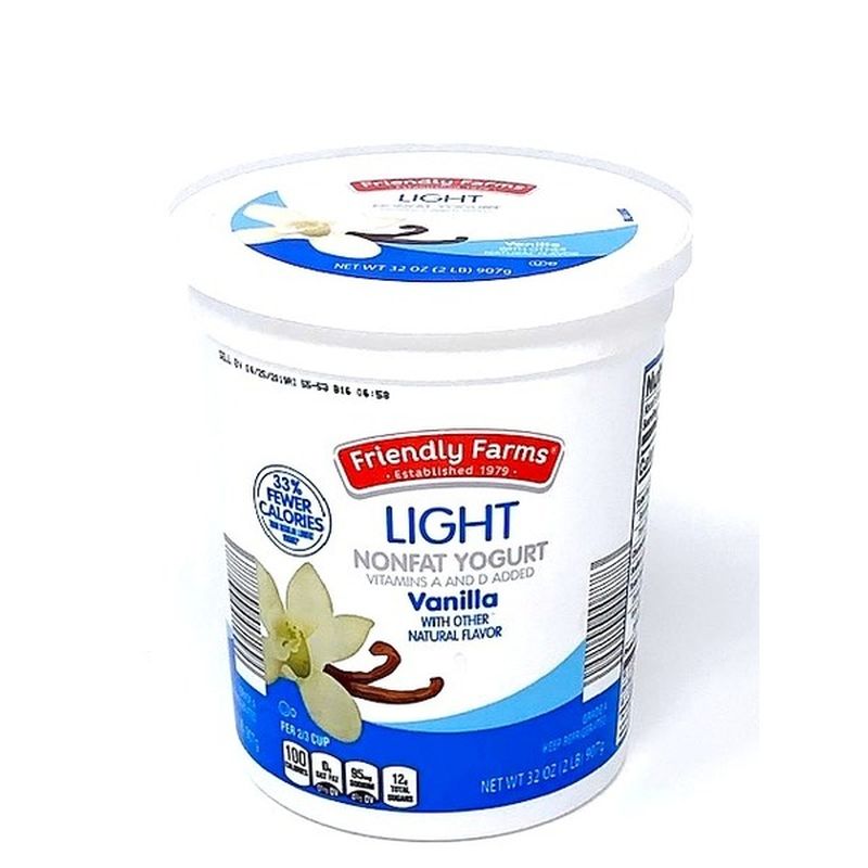 Friendly Farms Non Fat Vanilla Yogurt (32 oz) Instacart