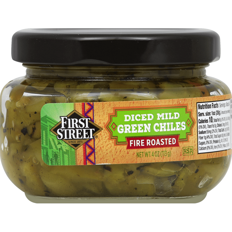 First Street Green Chiles, Fire Roasted, Mild, Diced (4 oz) Delivery or Pickup Near Me Instacart