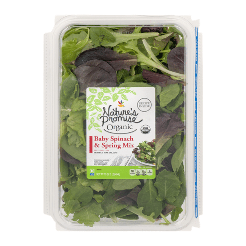 Nature's Promise Baby Spinach & Spring Mix, Organic (16 oz container ...