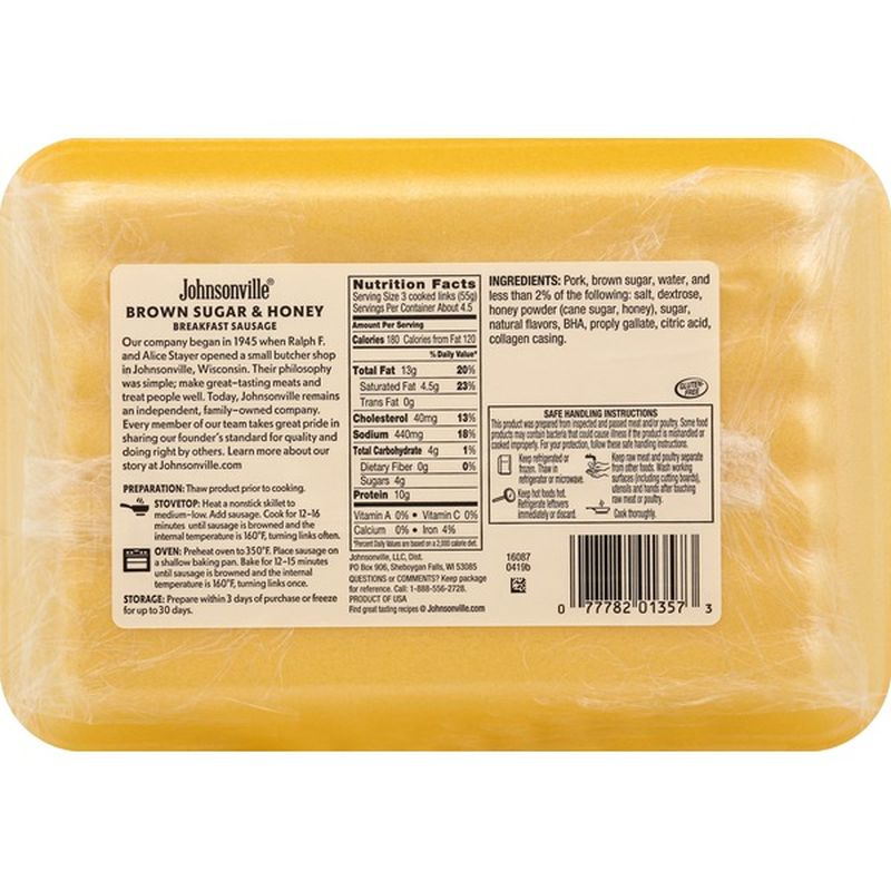 Johnsonville Breakfast Sausage Brown Sugar & Honey Flavor (12 oz) from