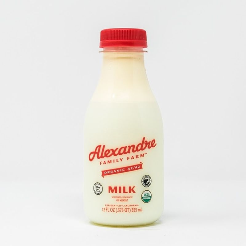 Alexandre Family Farm A2 Organic Top Cream Whole Milk (12 fl oz) from ...