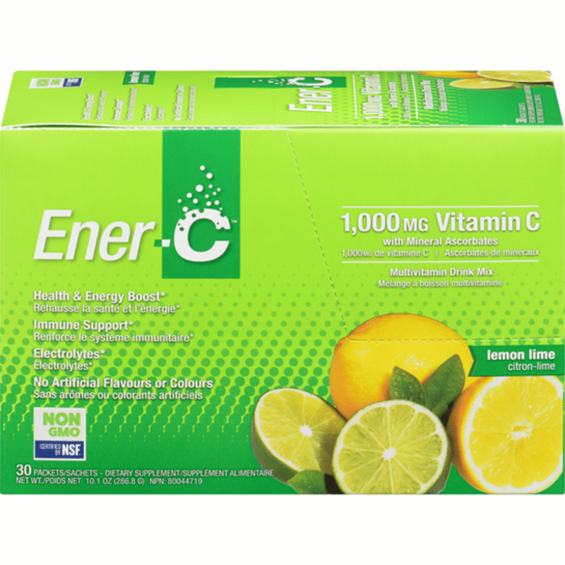 Ener-C Multivitamin Drink Mix, 1000 mg, Lemon Lime (30 each) Delivery ...