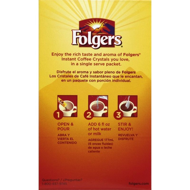 Folgers Instant Coffee Crystals Classic Roast Single Serve Packets (7