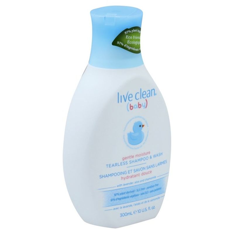 live clean baby gentle moisture tearless shampoo & wash