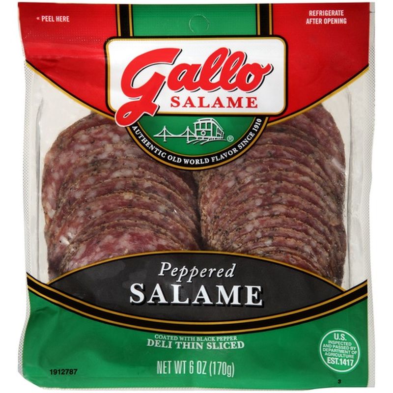 Gallo Salame Salame Deli Thin Sliced Peppered Hard Salame (0.375 lb