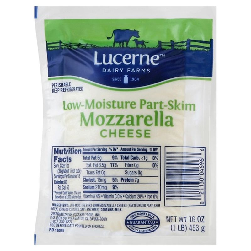 Lucerne Dairy Farms Lowmoisture Partskim Mozzarella Cheese (16 oz