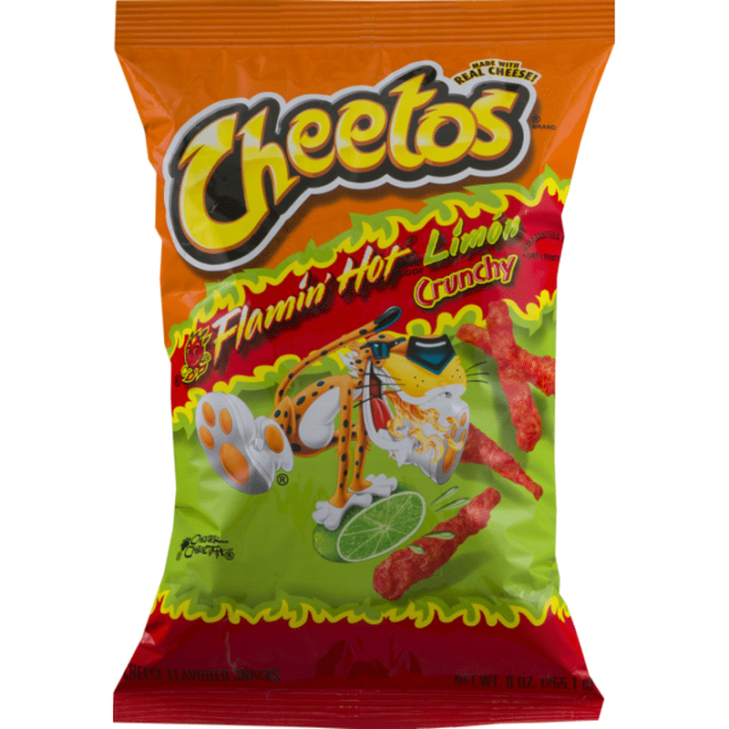 Cheetos Crunchy Flamin' Hot Limon Cheese Flavored Snacks ...