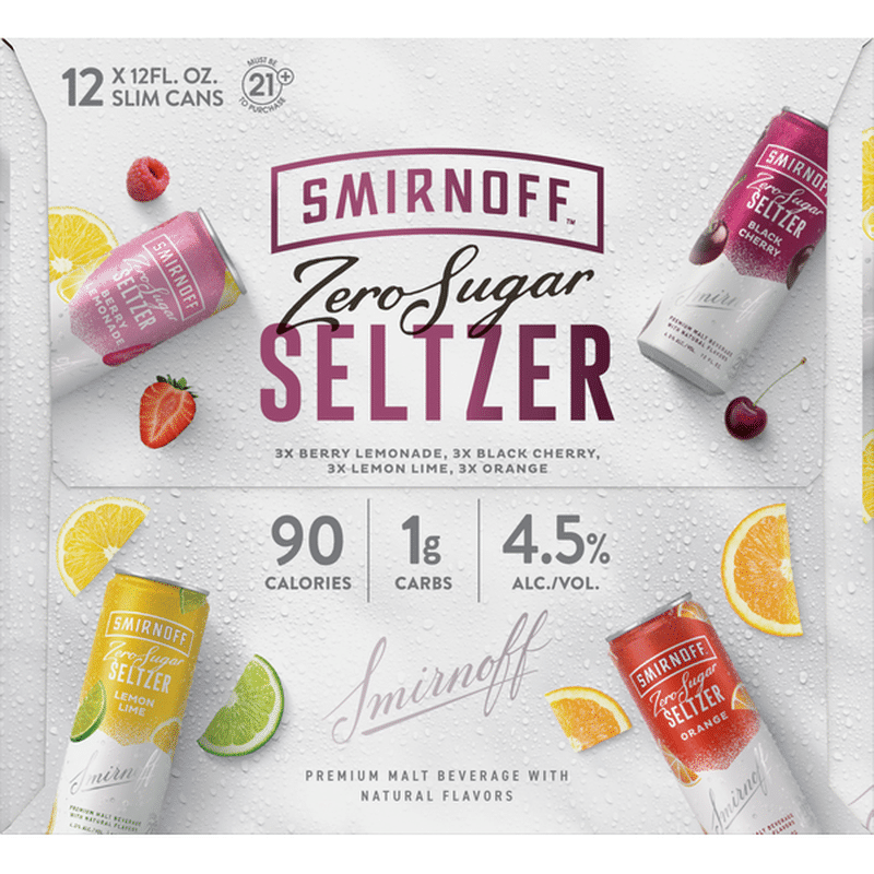 Smirnoff Hard Seltzer, Zero Sugar, Assorted (12 fl oz) - Instacart