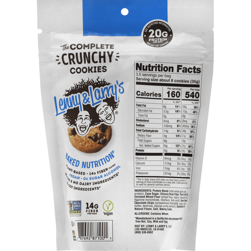 Lenny & Larry's Protein Cookies, Crunchy, Chocolate Chip (4.25 oz