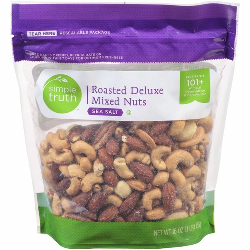 Simple Truth Roasted Deluxe Mixed Nuts, Sea Salt (16 oz) from Kroger ...